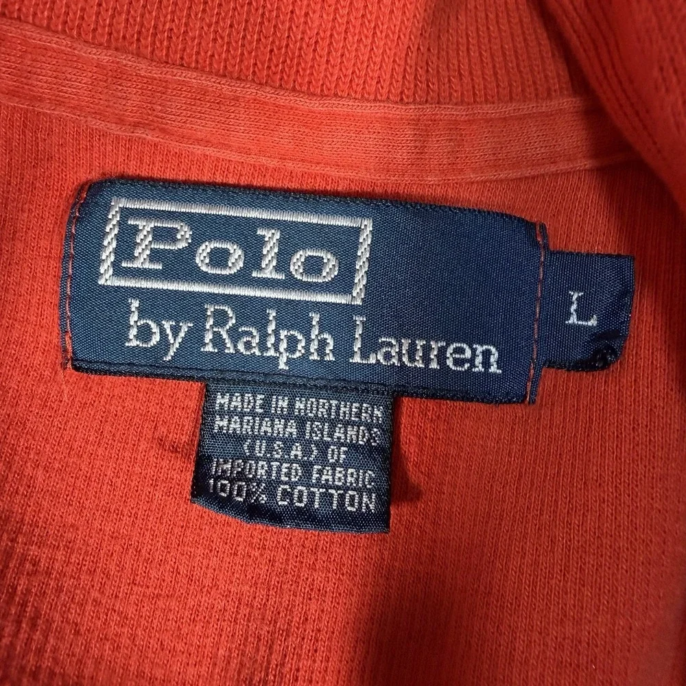 Vintage Polo Ralph Lauren Sweater Mens Large Estate Rib 1/4 Quarter Zip Cotton
